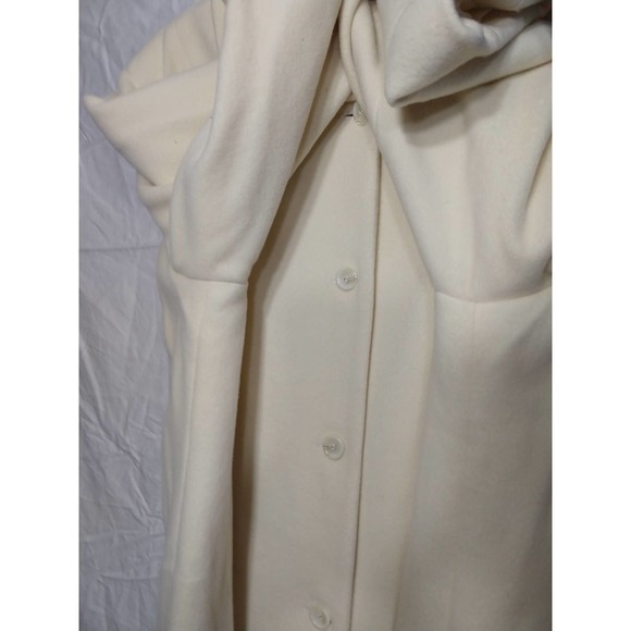 Jessica London Plus Size Woman Full Length Wool Cream Coat - Picture 11 of 14